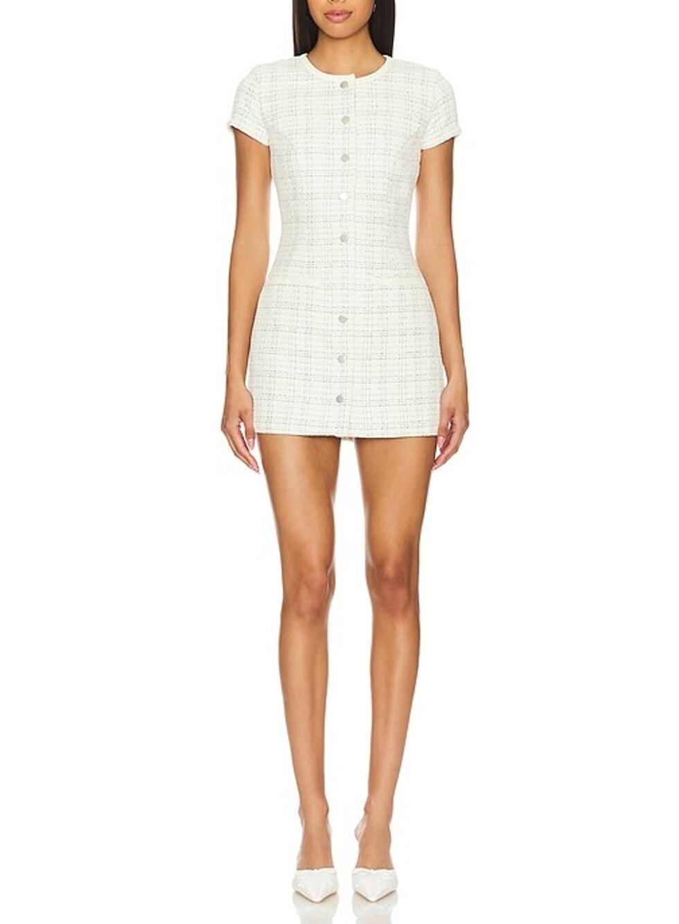 Majorelle Textured Ivory Tammy Mini Dress Size S